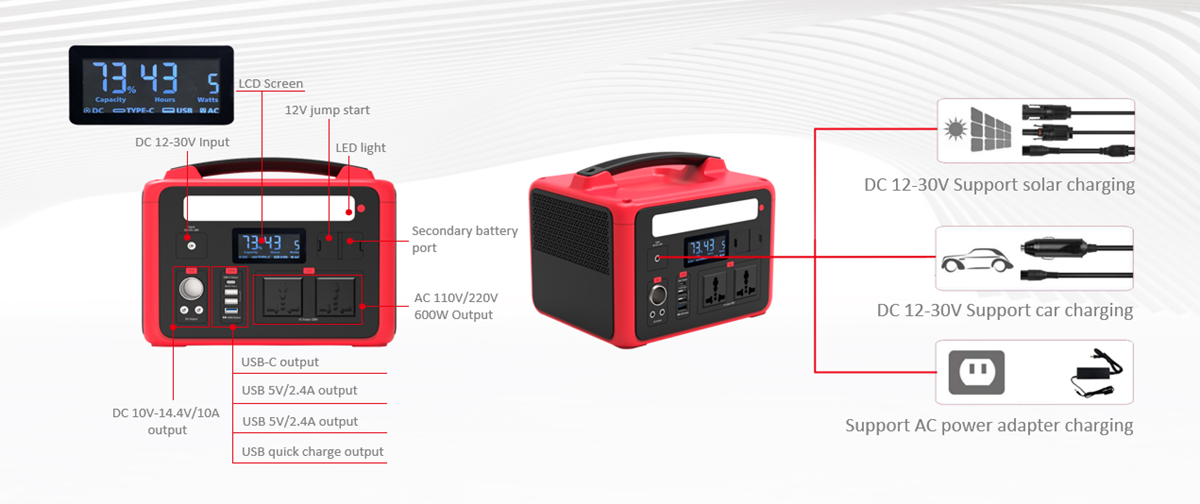 모바일 충전용 600W 고강도 태양광 발전기